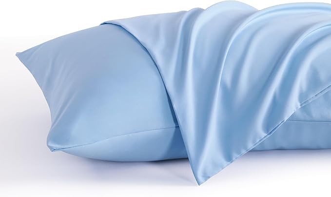 NTBAY Toddler Pillow Cases Set of 2, 2 Pack Brushed Microfiber 14x20 Pillow Cases, Soft, Wrinkle, Fade, Stain Resistant Sky Blue Pillow Cases with Envelope Closure, 14x20 Inches, Sky Blue