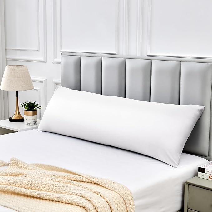 Warmstar Cotton Body Pillow Cover 1 Pack, 600 Thread Count Body Pillow case 20"x54", Long Body Pillow Case Cover Soft Breathable with Envelope Closure,White