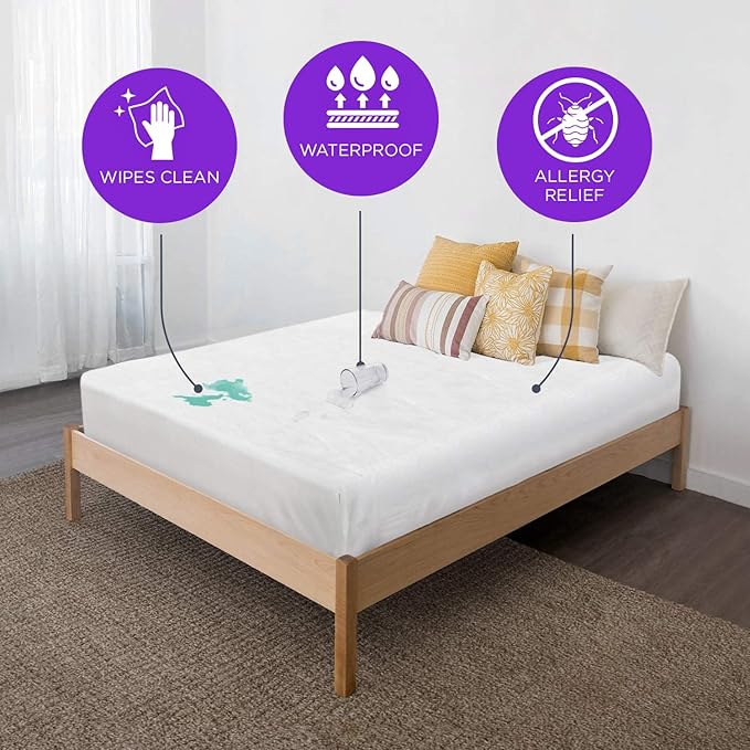 BLISSFORD Plastic Mattress Protector - Heavy Duty, Fitted Vinyl - Cot Cover for Bedwetting Adult, Child or Pet, 100% Waterproof Fitted Sheet Style Plastic Mattress Cover - 30" x 75"