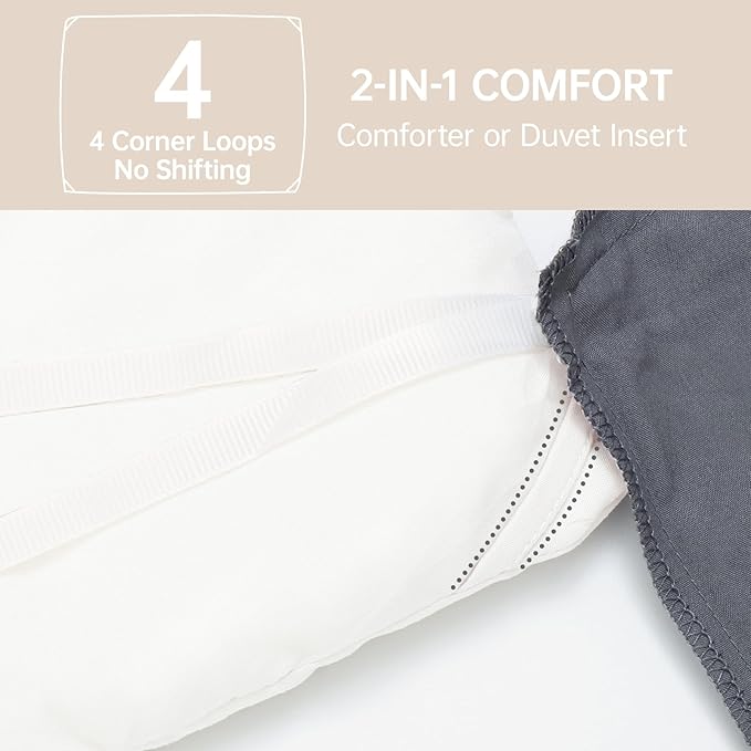MUXHOMO Full Comforter Sets, All Season Ultra Soft Down Alternative Bedding - 3 Piece Lightweight Bed Set Includes 1 Comforter (82"x86") and 2 Pillow Shams (20"x26"), Wihte