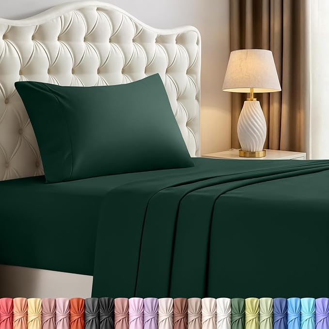 Utopia Bedding Twin XL Sheet Set – 3 Piece Bed Sheets for Twin XL Size Bed, Soft and Breathable Microfiber, Includes 1 Fitted Sheet, 1 Flat Sheet and 1 Pillowcase – Oeko Tex (Emerald)