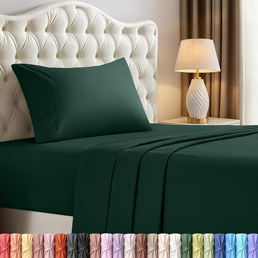 Utopia Bedding Twin XL Sheet Set – 3 Piece Bed Sheets for Twin XL Size Bed, Soft and Breathable Microfiber, Includes 1 Fitted Sheet, 1 Flat Sheet and 1 Pillowcase – Oeko Tex (Emerald)