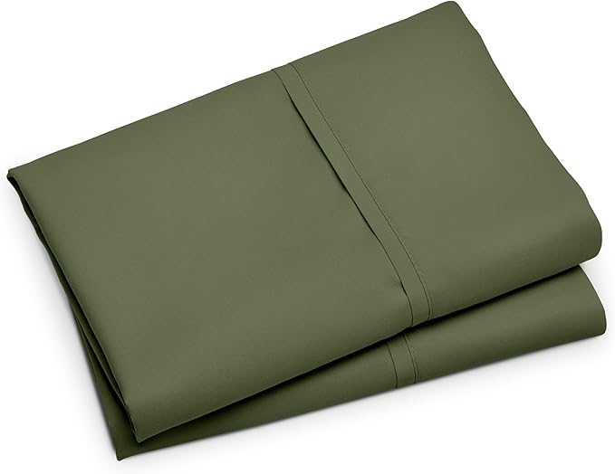 Bare Home Microfiber Pillow Cases - Standard/Queen Size Set of 2 - Cooling Pillowcases - Double Brushed - Cypress Pillowcases 2 Pack - Easy Care (Standard Pillowcase Set of 2, Cypress)
