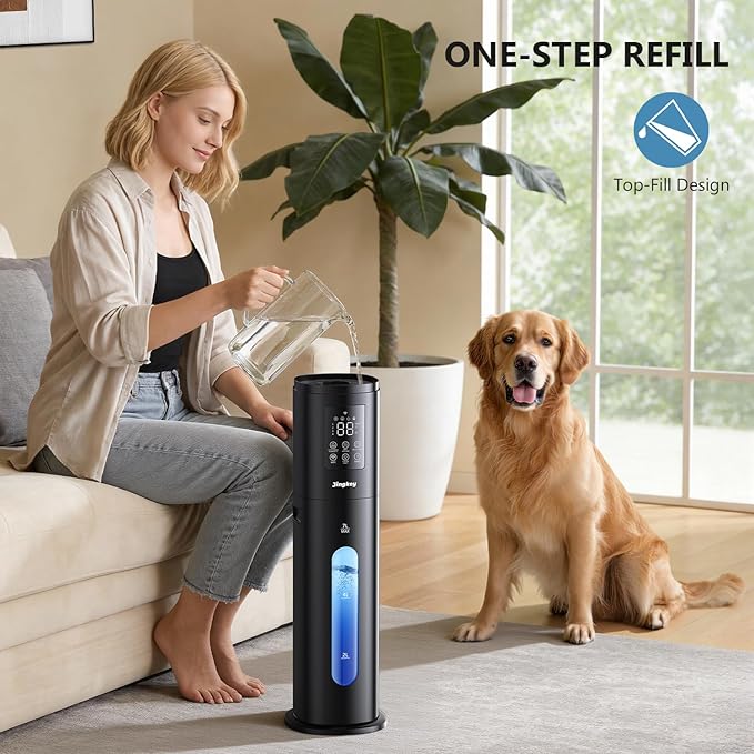 Humidifiers for Bedroom Large Room with 7L/1.85Gal Room Humidifier for Bedroom Large Humidifier, Smart App & Remote Control, 4 Mist Levels Humidifiers Midnight