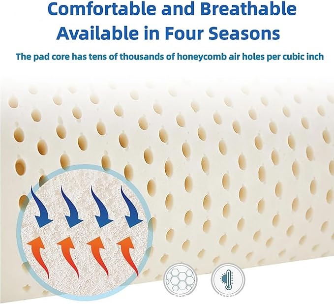 Natural Latex Mattress, 1/2/3/4In Medium Soft Organic Mattress Foldable Floor Sleeping Bed,Full,54x75x4in
