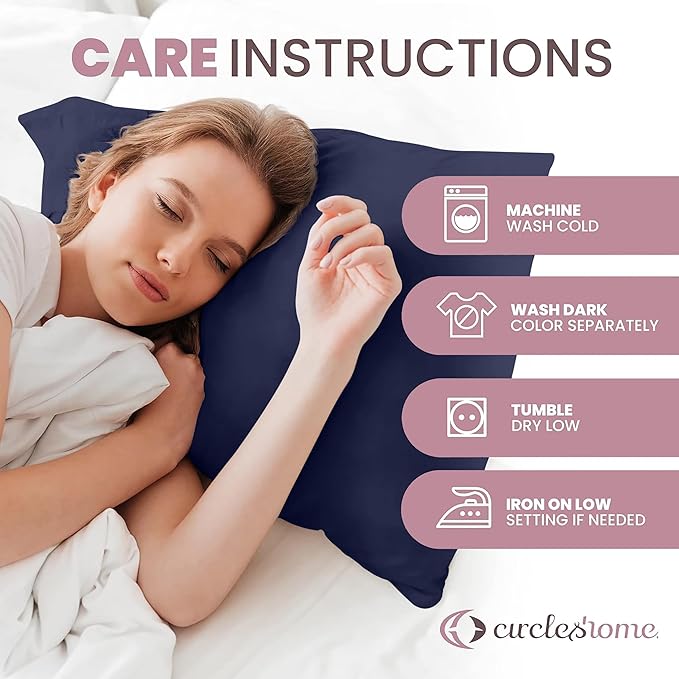 CirclesHome Pillow Protectors 2 Pack Queen Zippered - 100% Cotton Breathable Pillowcases - Protects Pillows from Dirt, Dust and Debris (Queen- Set of 2 - 20x30)