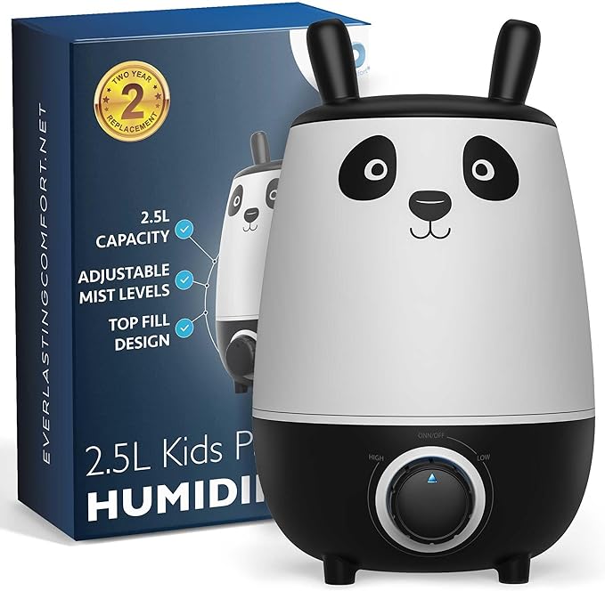 Everlasting Comfort 2.5L Kids Humidifiers for Bedroom - Easy to Clean 24HR Runtime No-Filter Quiet Kids & Baby Humidifier for Nursery, Home, Plants, Allergies, Dry Skin, Congestion, Indoor