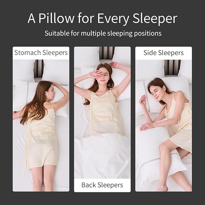 King Size Pillows Set of 2, Medium Firm Hotel Pillows for Sleeping, Cooling Bed Pillows for Side & Back Sleepers, Down Alternative Filling, 20 x 34 Inches