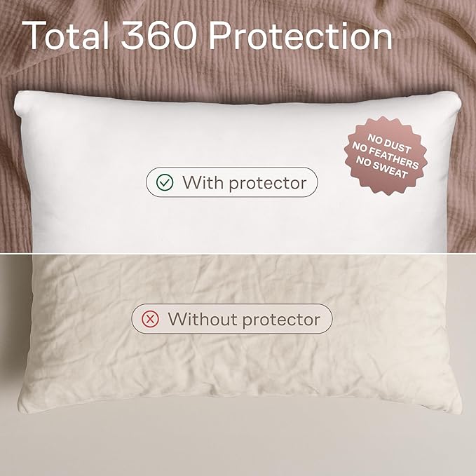 Ultra Soft Pillow Protectors with Zipper King Size - Set of 8 Breathable Pillow Covers - 100% Protection Against Stains, Dust & Dirt - Machine Washable (White)