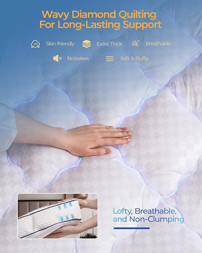 3 Inch King Mattress Topper, Extra Thick Memory Foam Mattress Pad for Back Pain Relief, Pillow Top Mattress Topper King with Breathable Air Mesh, Soft Fluffy Supportive Pressure-Relieving Bed Topper