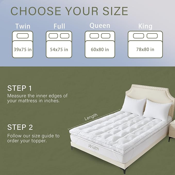 2 Inch Memory Foam Mattress Topper King for Back Pain, Extra Soft Pillow Top Mattress Topper, Fluffy Shredded Memory Foam Filled