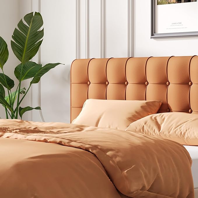 Orange Queen Headboard Pillow Wedge Backrest with Removable Cover Reading Pillow Lumbar Support Memory Foam for Twin XL Dorm Bed Daybed Couch Decorative Cushion College Dorm Essentials