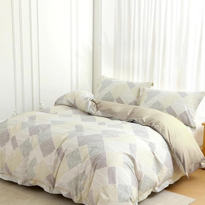 OAITE Duvet Cover Set Twin Size Floral Pattern Ultra Soft 100% Cotton Duvet Cover Sets 3-PC, Breathable Duvet Cover with Zipper Closure & Corner Ties(2 Pillow Shams,1 Duvet Cover)
