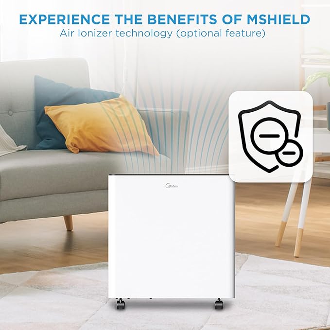 Midea 4,500 Sq. Ft. Dehumidifier with Pump Included 50 Pint - Ideal for Basements, Large & Medium Sized Rooms, and Bathrooms (Renewed)