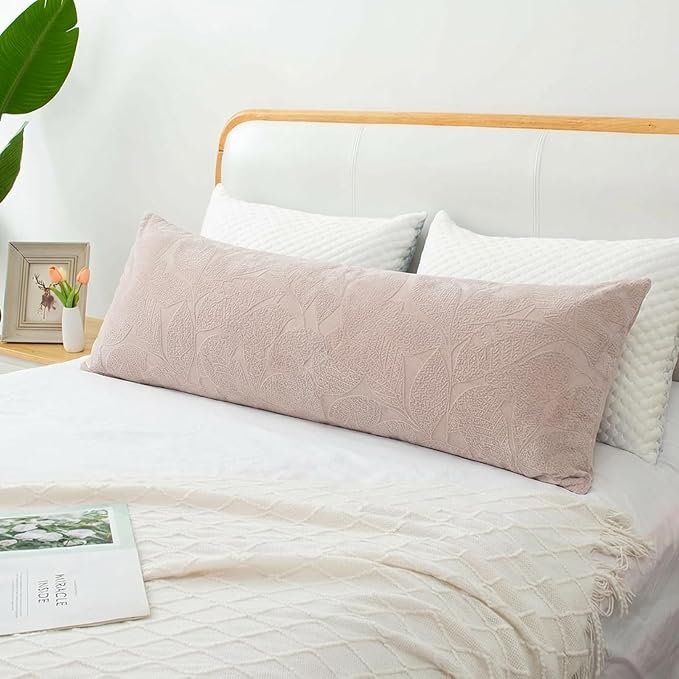 1 MIDDLE ONE Body Pillow, Memory Foam Body Pillows for Adults Sleeping, Long Pillow for Bed, Big Large Firm Full Body Pillow for Side Sleeper, 20x54 Inch, Dusty Pink