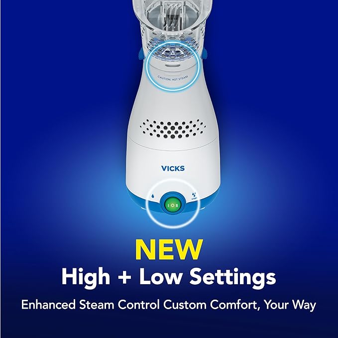 Vicks Sinus Inhaler, Plug-in Non-Medicated Steam Inhaler for Sinus Relief, Allergies, Congestion & Colds, Vocal Steamer, Soothes Nasal & Throat Passages, Works with VapoPads (1 Included)