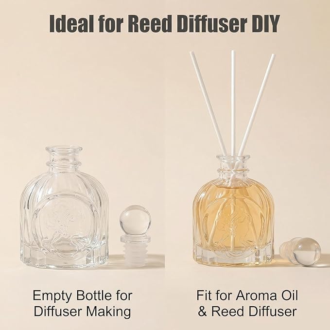 100ml/3.3oz Clear Glass Diffuser Bottle with Women Head Pattern, Multifunction Aromatherapy & Home Decor, 1PC