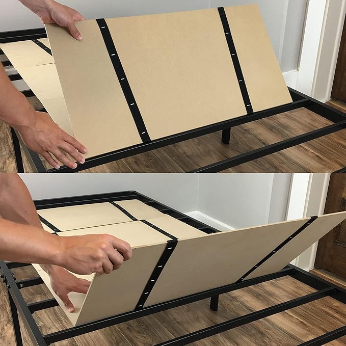 DMI Foldable Box Spring, Bunkie Board, Bed Support Slats for Support to Streamline and Minimize the Bed, No Assembly Needed, Twin Size, 60 x 30,Brown