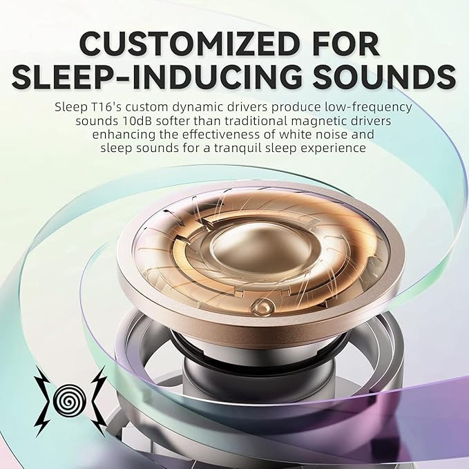 Invisible Earbuds, Sleep Earbuds for Side Sleepers, Mini Wireless Sleep Headphones with Physical Button Control, LED Digital Display, Ultra-Thin Lightweight Earbuds for Small Ears, Deep Black