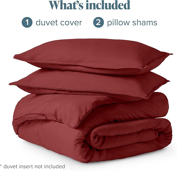 Bare Home Bedding Duvet Cover King Size - Premium 1800 Super Soft Collection - Lightweight, Cooling - Soft Breathable Bedding Duvet Cover (King, Rosewood)
