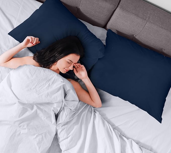 Utopia Bedding Premium 100% Waterproof Pillow Protectors with Zipper King Size (Set of 2), Bed Bug and Dust Mite Proof Zippered Pillow Covers, Pillow Encasement Cases, Navy