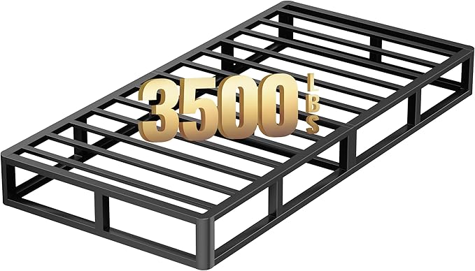 ROIL 10 Inch Twin Box Spring, Heavy Duty Metal Box Spring Mattress Foundation with Fabric Cover, 3500lbs Max Weight Capacity, Easy Assembly, Noise Free, Non-Slip