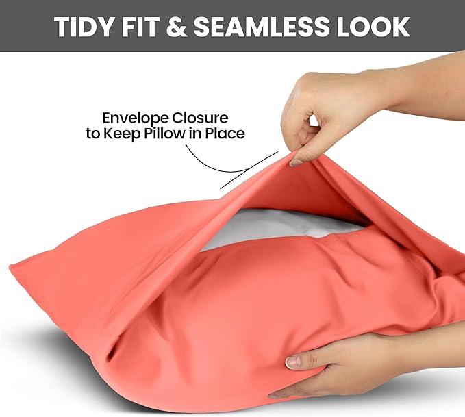 Utopia Bedding King Pillow Cases - 2 Pack - Envelope Closure - Soft Brushed Microfiber Fabric - Shrinkage and Fade Resistant Pillow Covers King Size 20 X 40 Inches (King, Coral)