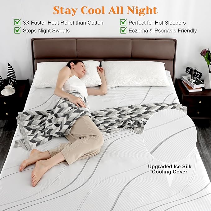 Extra Firm Mattress Topper King Size 4 Inch, Cooling Egg Crate Gel+Bamboo High Support Mattress Pad with Removable Cover, Bed Topper for Pain Relief,No Smell,CertiPUR-US, 79 * 75