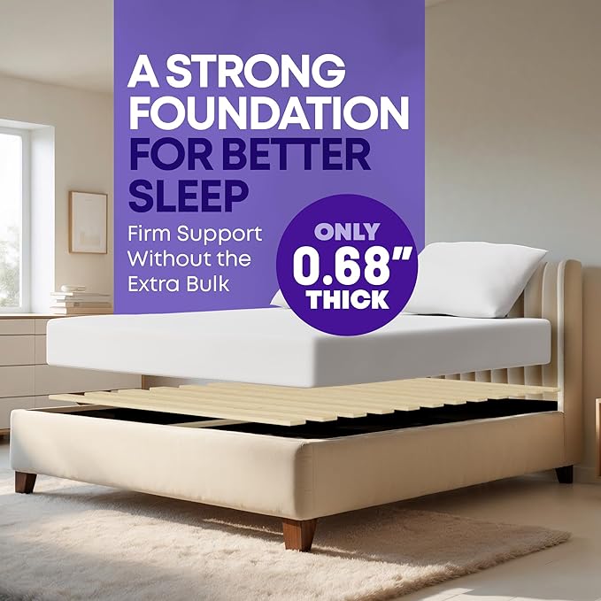 Greaton, Wooden Twin Bed Slats for Support Under Mattress – Replacement Wood Slats for Twin Size Bed Frame – Under Mattress Support Without Extra Height – 3.38 Standard Width