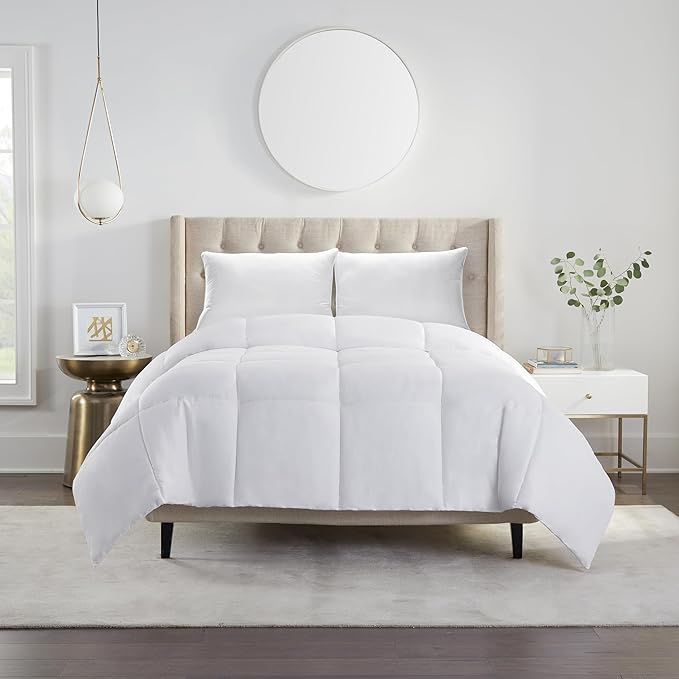 Serta Simply Clean Soft Stain-Resistant Down Alternative Soft/Medium Bed Pillows for Sleeping (2 Pack), King, White
