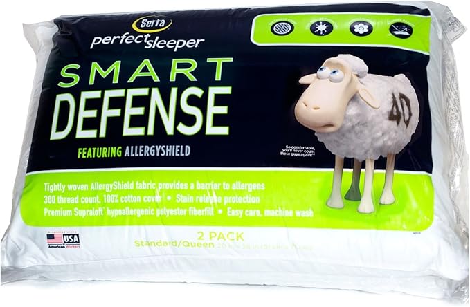 Serta Perfect Sleeper Standard/Queen Bed Pillows 300 Thread Count Recycled - 2 Pack