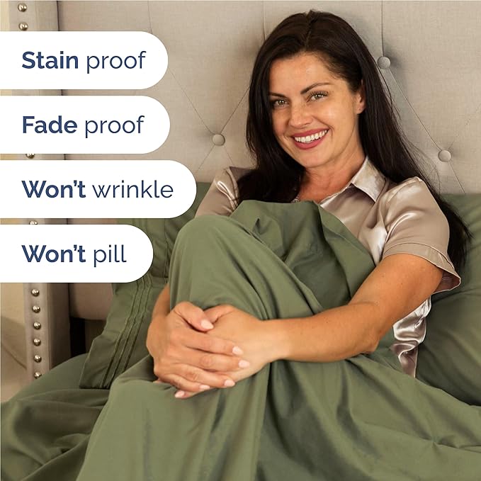Full Size 4 Piece Sheet Set - Comfy Breathable & Cooling Sheets - Hotel Luxury Bed Sheets for Women and Men - Deep Pockets, Easy-Fit, Soft and Wrinkle Free Sheets - Sage Green Oeko-Tex Bed Sheet Set