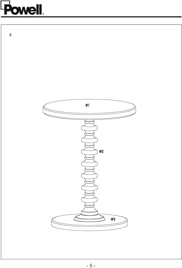 Powell Furniture Powell Round Spindle, White Table 17 x 22.25 x 17