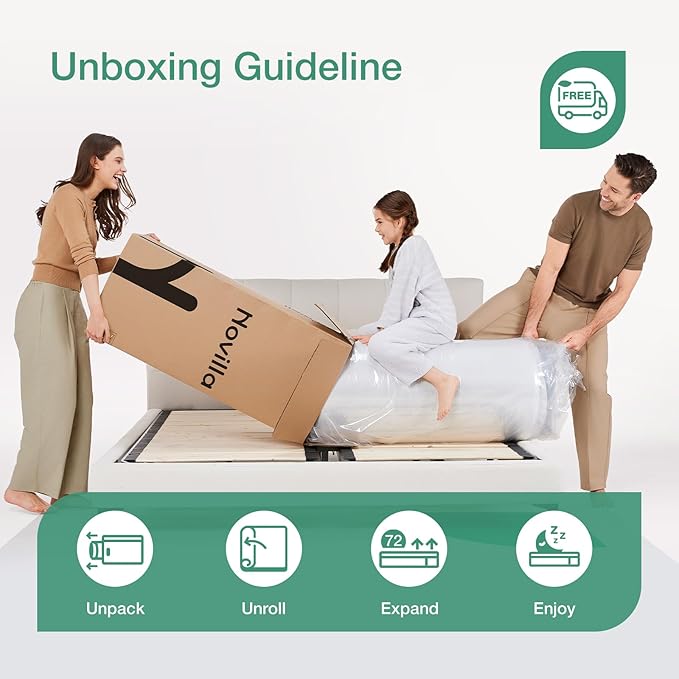 Novilla Twin XL Mattress for Kids, 8 Inch Twin XL Hybrid Mattress, Foam and Springs for Comfortable Sleep, Steel Coils for Durable Support, CertiPUR-US Certified, Youth/Guest Rooms, Mattress in a Box