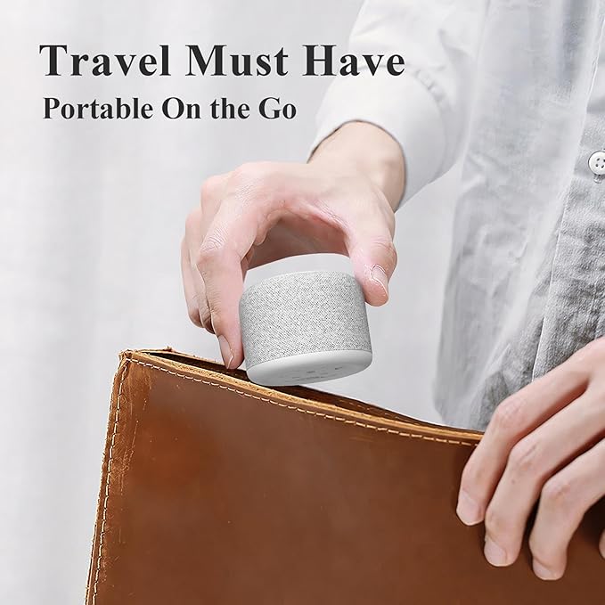 REACHER Travel White Noise Sound Machine,Portable Mini Noise Machine for Sleeping with 20 Soothing Sounds, Small Bluetooth Speaker, Baby, Adults, Rechargeable