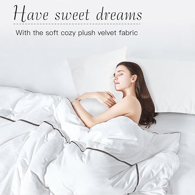 StangH Bed Pillow Pillowcase Super Soft Velvet Skin Friendly Bed Pillow Cover for Hair and Skin Hidden Zipper, Queen Size (Beach White, 20 x 30 inches) Set of 2