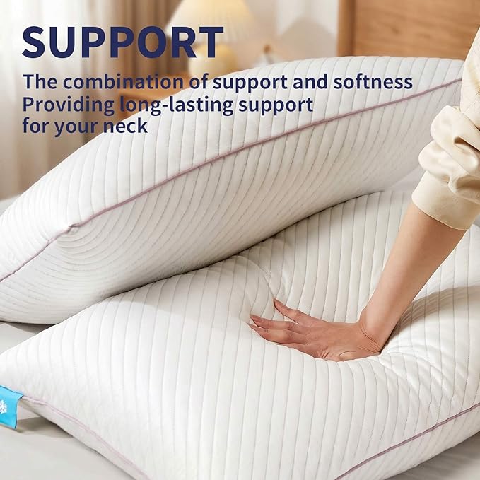 Shredded Memory Foam Cooling Pillows 2 Pack,King Size Bed Pillows for Side,Back & Stomach Sleepers