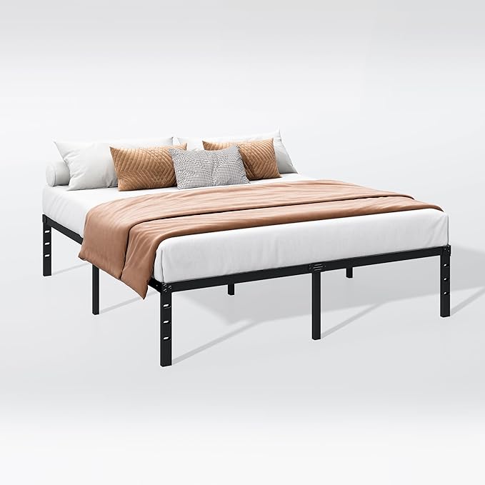 Hafenpo 12 Inch Full Bed Frame - Sturdy Metal Platform Full Size, No Box Spring Needed, Heavy Duty, Easy Assembly, Strong Bearing Capacity, Under Bed Storage, Black