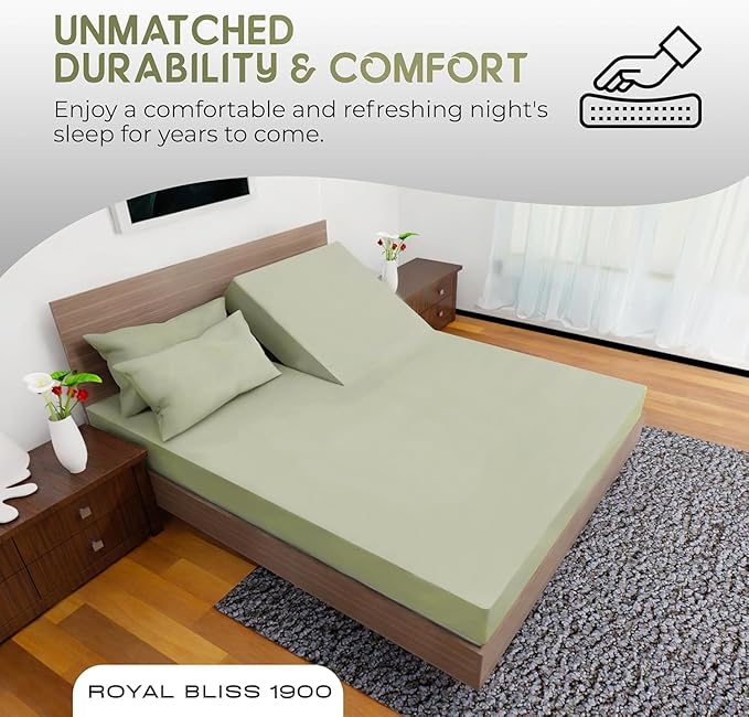 Top Split King Sheets Sets for Adjustable Bed, 4 Pcs Deep Pockets Double Brushed Microfiber Sheets, 34 Inch Split Top Fitted Sheet, 1 King Flat Sheet and 2 Pillowcases (Sage)
