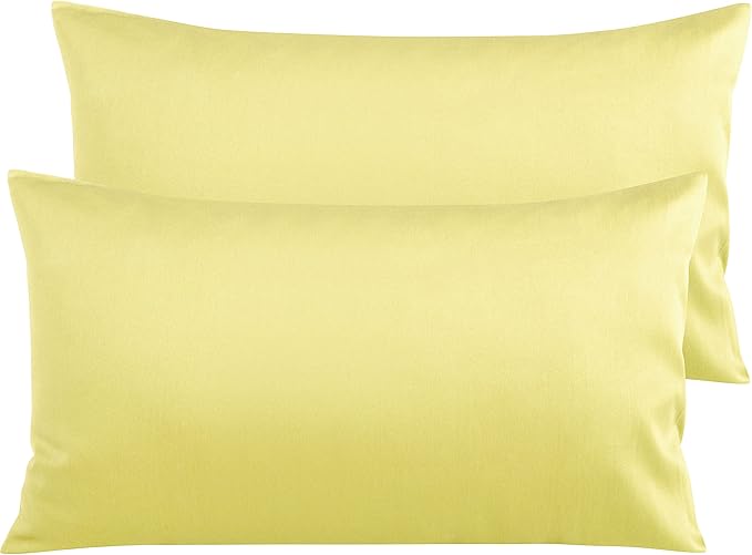 NTBAY Egyptian Cotton King Pillowcases - Set of 2, 500 Thread Count Cotton Pillowcases - Soft and Breathable Envelope Closure Pillow Cases - 20x36 Pillow Covers for Bed, Mustard Yellow