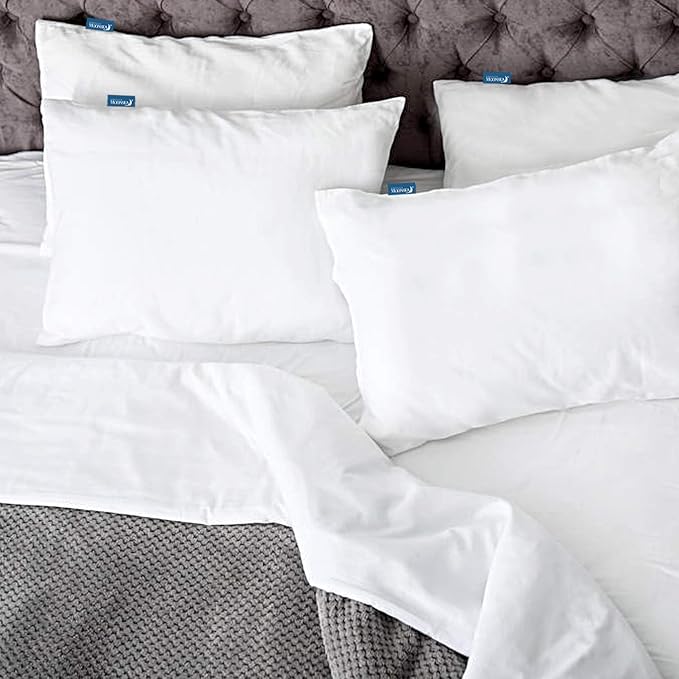 King Pillow Protector Waterproof with Zipper 4 Pack, 20x36 inch King Size Pillow Protector, Pillow Covers Encasement Pillow Case White