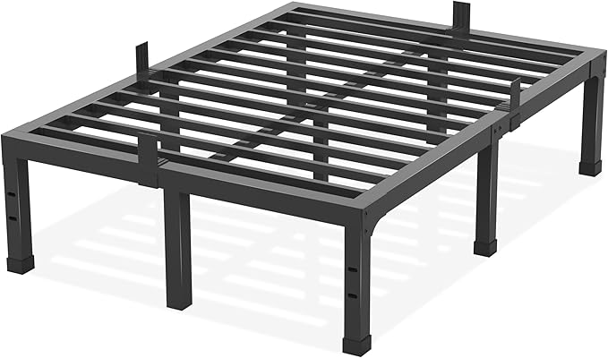 Yitong Angel 14 Inch Full Size Bed Frame, Heavy Duty Support 3500 lbs Metal Platform, No Box Spring Needed/Noise Free/Non-Slip/Steel Slat Support/Easy Assembly