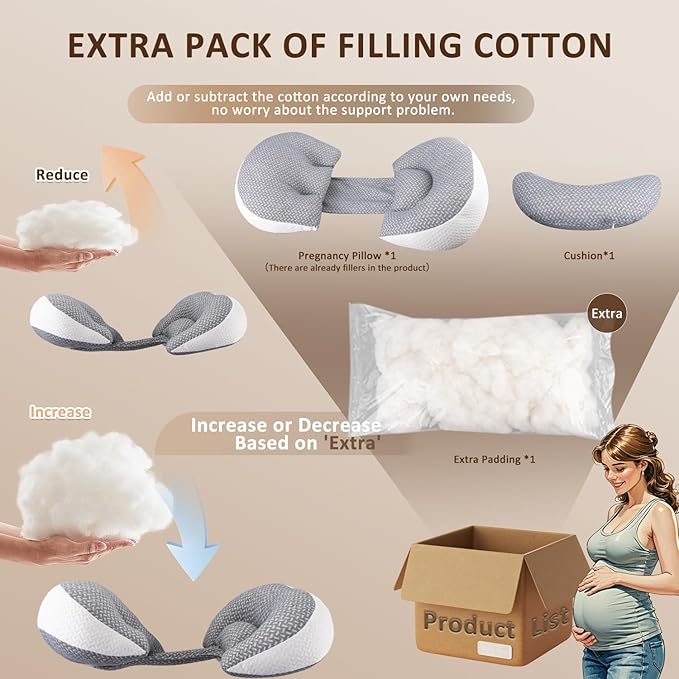 Chilling Home Pregnancy Pillow for Sleeping Portable, Maternity Pillow for Side Sleeper, Travel Wedge Pillow, Body Pillow Support for Back, Belly, Blue