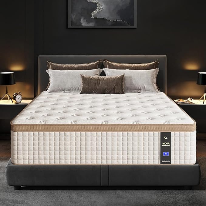 Queen Size Mattress (High-End Upgraded) Hotel-Level Luxury 12 Inch Hybrid Queen Mattress in A Box, Cooling-Gel Memory Foam & Pocket Springs,Back Pain,Extra Edge Support,365-Night Trial,Medium Firm
