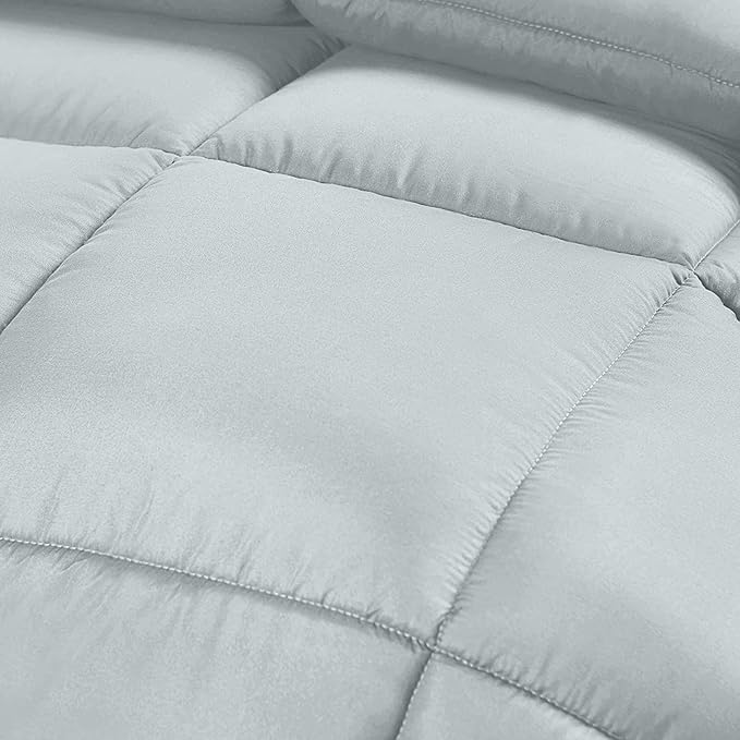 Utopia Bedding Queen Comforter Duvet Insert, Quilted Light Grey Comforter with Corner Tabs, Box Stitched Down Alternative Comforters Queen Size 88 x 88 inches