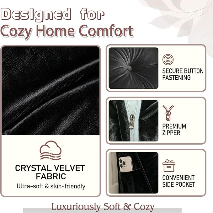 Headboard Pillow Queen, Triangle Wedge Pillow for Headboard, Ergonomic Backrest Cushion for Reading Sitting Working Removable Crystal Velvet Cover for Bed Dorm Sofa (Black, Queen)