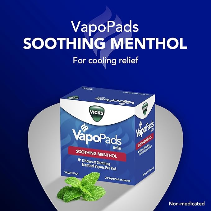 Vicks VapoPads with Original Menthol Formula - Vapor Pads Refill for Vicks Humidifiers and Steam Inhalers, Scent Pads for Congestion Relief, 20-Pack, Box Color May Vary