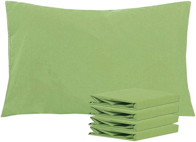 NTBAY Queen Pillowcase Set - 4 Pack Brushed Microfiber 20x30 Pillowcases - Soft, Wrinkle-Free, Fade-Resistant, Stain-Resistant, Sage Green Pillowcases with Envelope Closure - 20x30 Inches, Sage Green