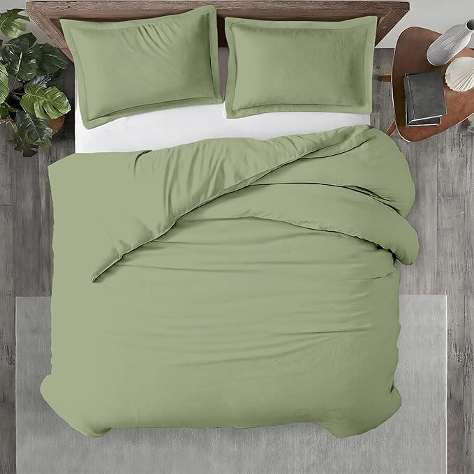 Kotton Culture 1 Pc 120"x120" Duvet Cover Super King Plus/Super Oversize King 100% Egyptian Cotton - 600 TC Comforter Cover, Zipper Closure & Corner Ties - Fits Only Extra Large Inserts - Moss Green
