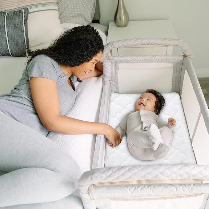 Waterproof Bassinet Mattress Protector Cover, Fits for AMKE, Baby Joy, Ezebaby, bonbay and Larex Baby Bassinet, 2 Pack, Skin Friendly and Breathable Bassinet Mattress Pad
